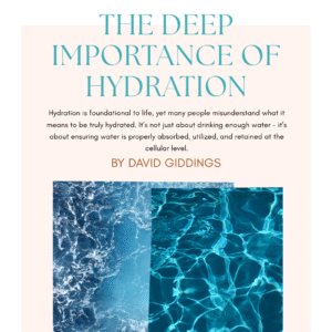 The Deep Importance of Hydration